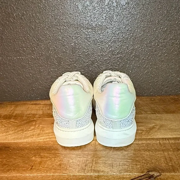 Steve Madden Silver and White Rhinestone Men's Sneakers - Picture 3 of 5